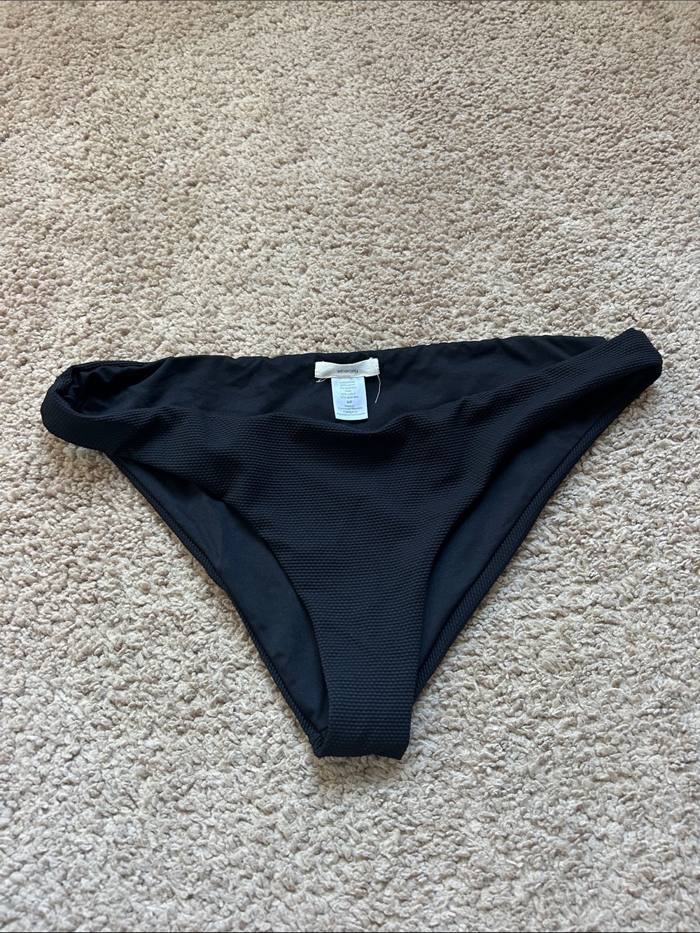 Eberjey Black Textured Bikini Bottom
